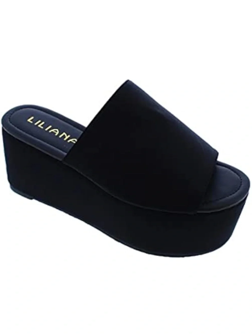 Liliana Black Platform Slide Mule